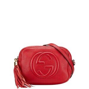 Gucci Soho Disco Bag Crossbody Shoulder Red Leather
